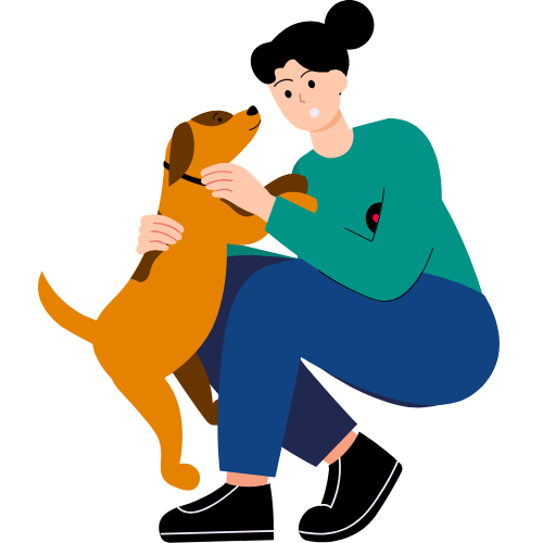 Dog image with carer